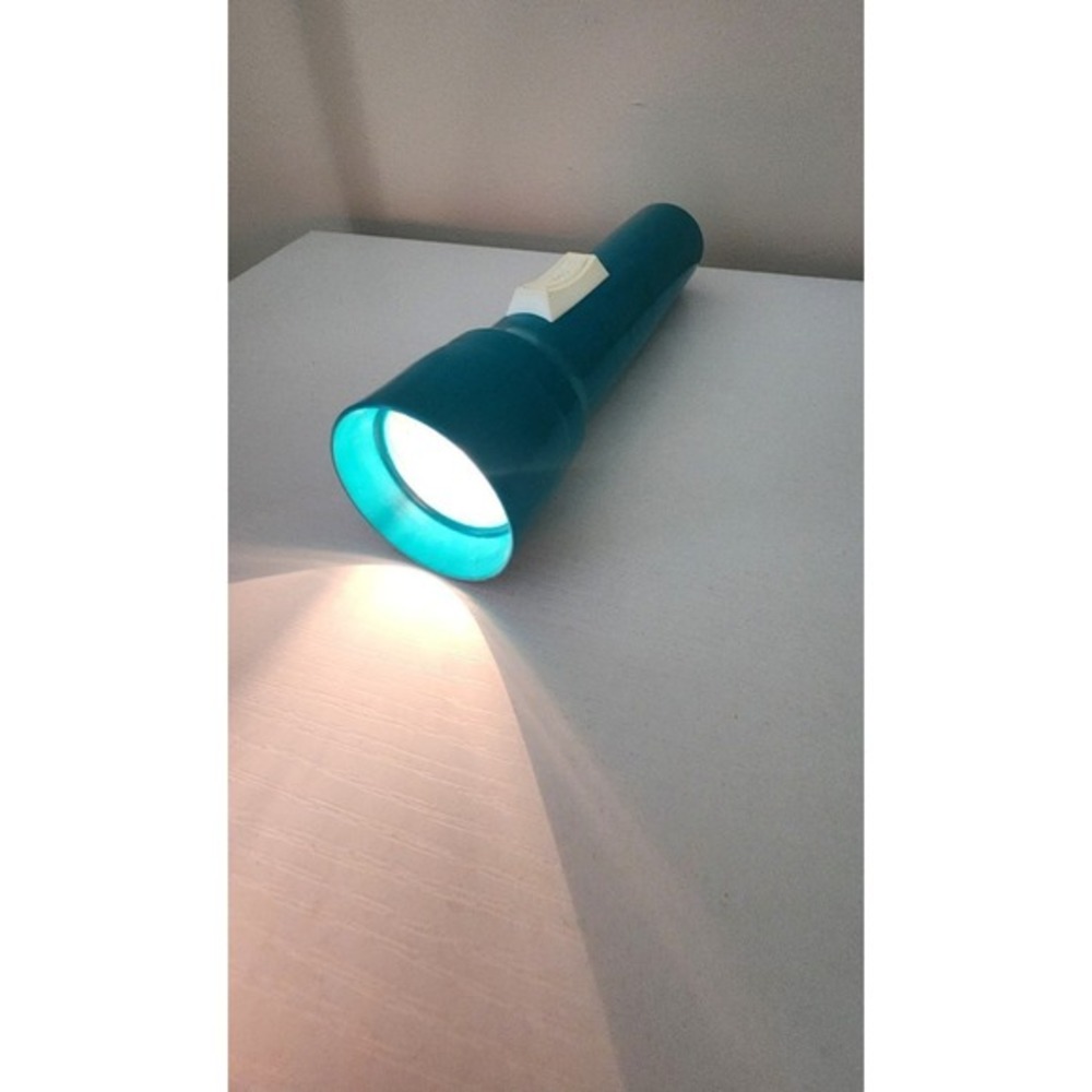 Vintage Eveready Teal Blue Flashlight Grandpacore‎ Made In USA Dad Memories